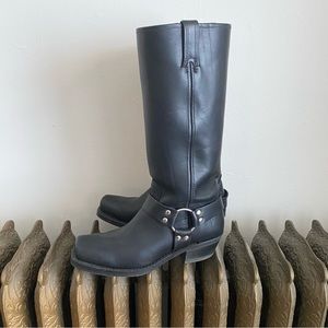 FRYE 12R Harness Cowboy Boots Black